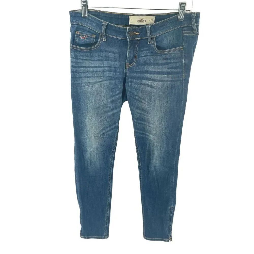 Hollister skinny jeans 5 27 mid rise zipper ankles